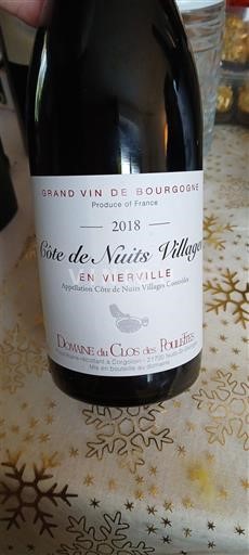 Borgonha Côte de Nuits Villages Domaine Clos des Poulettes En Vierville 2018