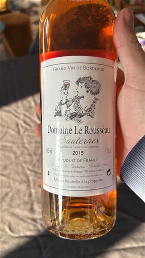 Bordéus Sauternes Domaine Le Rousseau 2015
