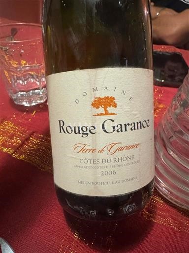 Vale do Ródano Côtes-do-Ródano Domaine Rouge Garance Terre de Garance 2006