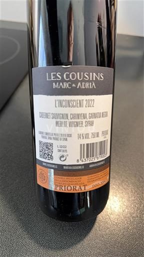 Catalonia Priorat Les Cousins Marc & Adria L'Inconscient 2022