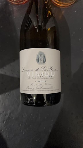 Roussillon Collioure Domaine La Rectorie L'Argile 2024