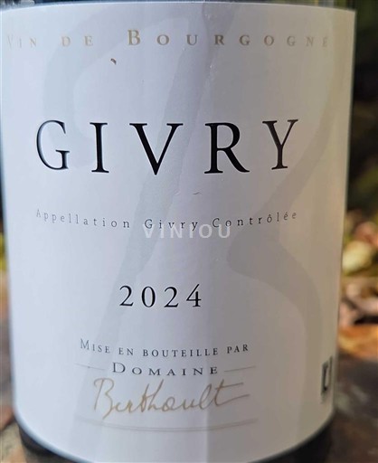 Vinhos Blanc demi-sec Domaine Berthault 2024 França Borgonha Givry AOC