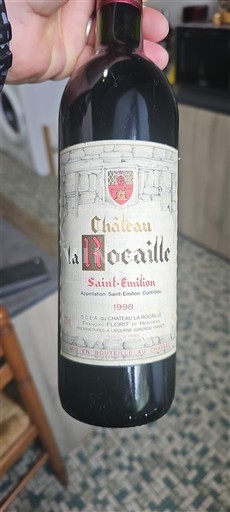Vina Rouge sec Château La Rocaille 1998 Francija Bordeaux Saint-Émilion AOC