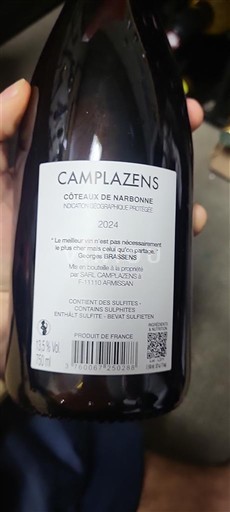 Languedoc and Roussillon Coteaux de Narbonne Camplazens 2024