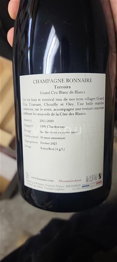 Champagne Ikke specificeret Champagne Bonnaire Terroirs Grand Cru Blanc de Blancs 2020
