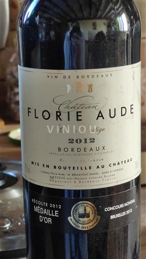 Bordeaux Château Florie Aude Grande Sélection 2012