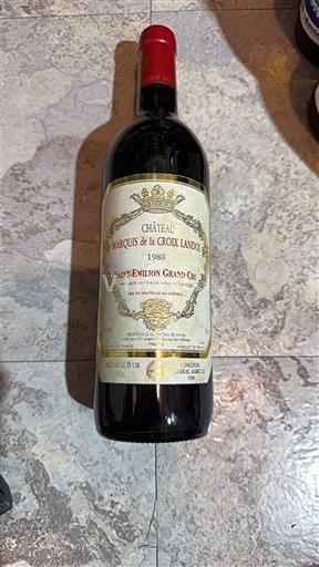 Bordeaux Saint-Émilion Grand Cru Grand Cru Château Marquis de la Croix Landon 1988