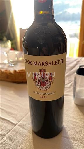Bordeaux Pessac-Léognan Clos Marsalette 2021
