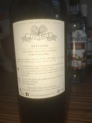 Bordeaux Château Caminade Haut Guérin Esperanza Không niên vụ