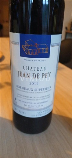 Víno Rouge sec Château Jean de Pey 2014 Francie Bordeaux Bordeaux Supérieur AOC