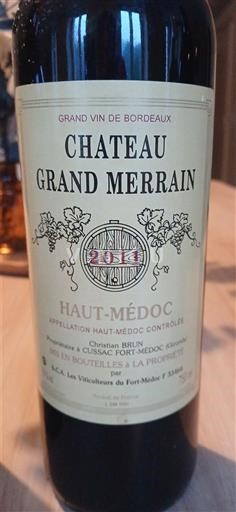 Bordeaux Haut-Médoc Château Grand Merrain 2011