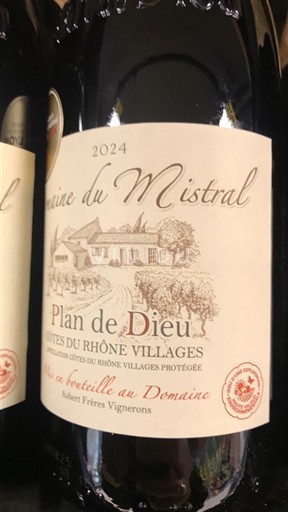 Rhône-dalen Côtes-du-Rhône-Villages Domaine Mistral Plan de Dieu 2024