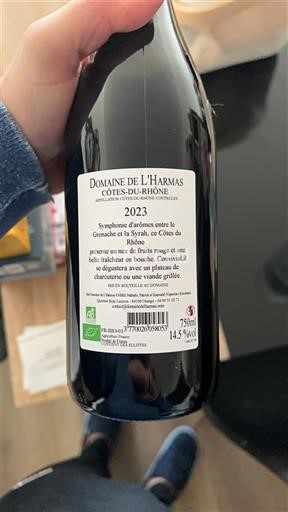 Rhônedalen Côtes du Rhône Domaine L'Harmas 2023