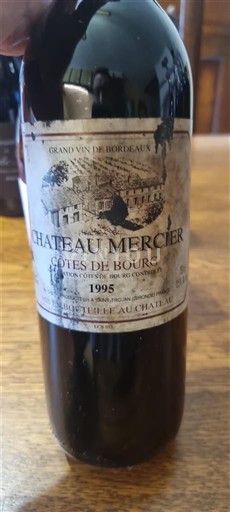 Vine Rouge sec Château Mercier 1995 Frankrig Bordeaux Côtes-de-bourg AOC