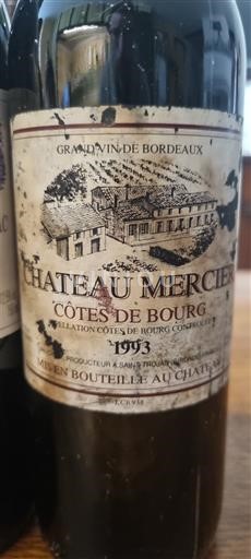 Bordeaux Côtes-de-bourg Château Mercier 1993