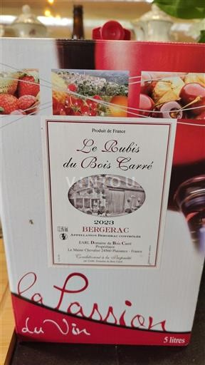 Lounais-Ranska Bergerac Domaine Bois Carré Le Rubis du Bois Carré 2023