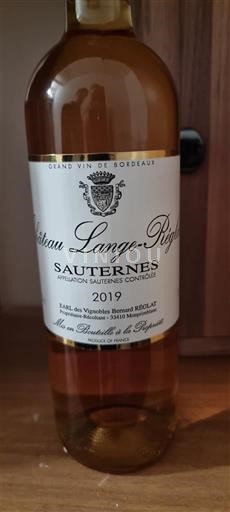 Bordeaux Sauternes Château Lange-Reglat 2019