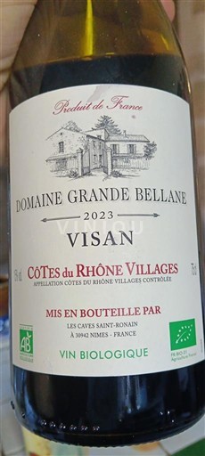 Rhônevallei Côtes-du-rhône-villages Domaine Grande Bellane Visan 2023