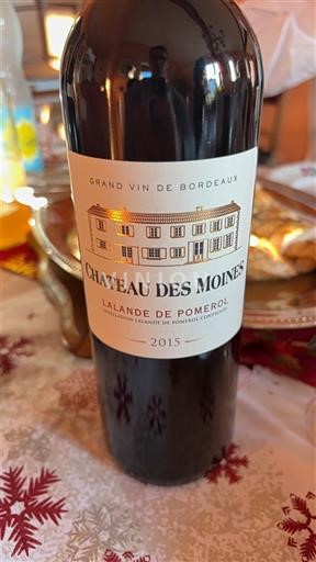 Vine Rouge sec Château S Moines 2015 Frankrig Bordeaux Lalande-de-Pomerol AOC