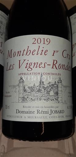 Burgundy Monthélie Premier Cru Rémi Jobard - 12, rue Sudot - 03 80 21 20 23 - 21190 - Meursault Les Vignes-Rondes 2019