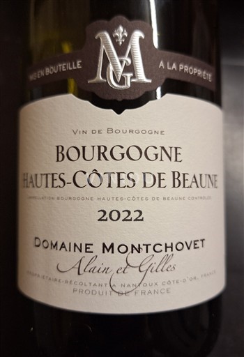 Burgundy Hautes-Côtes de Beaune Domaine Earl Domaine Montchovet Alain Et Gilles 2022