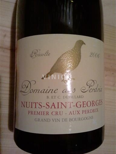 Burgundy Nuits-Saint-Georges Premier Cru Domaine S Perdrix - Bertrand Devillard Aux Perdrix 2006