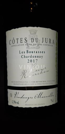 Jura Côtes-du-jura Domaine REVERCHON Xavier - E.A.R.L de Chantemerle Boutasses Chardonnay 2017