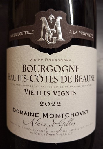 Burgundy Hautes-Côtes de Beaune Domaine Earl Domaine Montchovet Alain Et Gilles Vieilles Vignes 2022