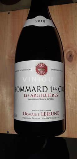 Borgoña Pommard 1ER CRU Domaine Lejeune 2018