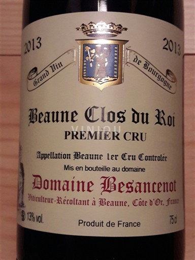 Burgundi Beaune Premier Cru Domaine Besancenot Clos du Roi 2013