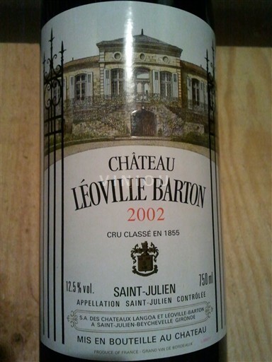 Bordeaux Saint-Julien Château LANGOA et Château LEOVILLE-BARTON Château Léoville Barton 2002