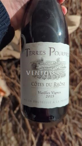Rhônen laakso Côtes-du-rhône Terres Pourpres Vieilles Vignes 2015