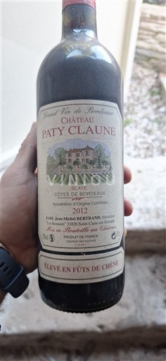Bordeaux Blaye-côtes-de-bordeaux Château Paty Claune 2012