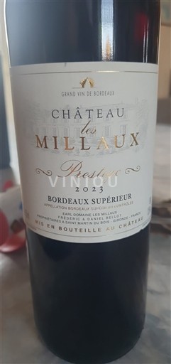 Vini Rouge sec Prestige Château Les Millaux 2023 Francia Bordeaux Bordeaux superiore AOC