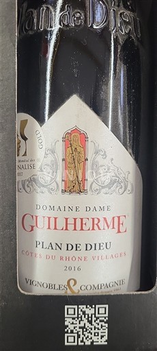 Rona dolina Ni doloceno Domaine Dame Guilherme Plan de Dieu 2016