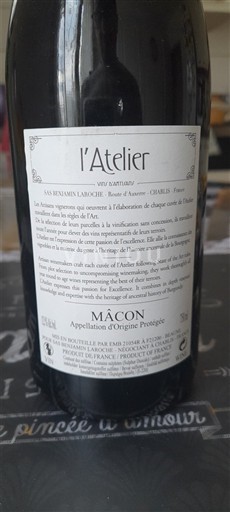 Burgund Mâcon und Mâcon-Dörfer SA SÉBASTIEN LAVOIE l'Atelier 2016