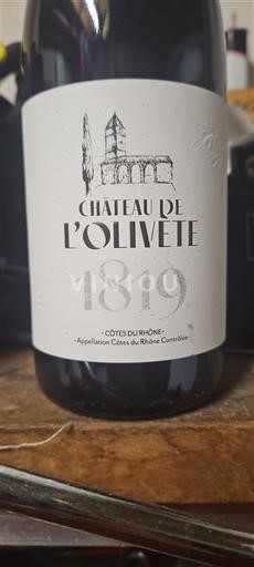 Vinhos Rouge sec 1819 Château L'Olivete 2023 França Vale do Ródano Côtes-do-Ródano AOC