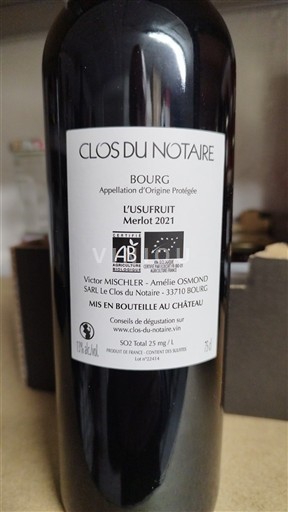 Bordeaux Ikke specificeret Clos du Notaire L'Usufruit 2021