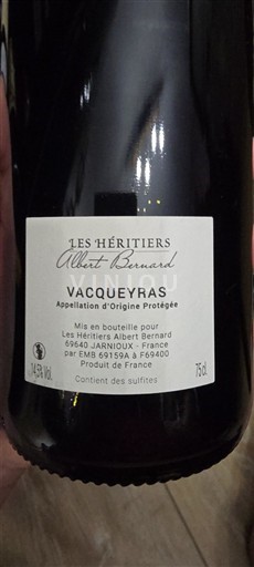 Rhônetal Vacqueyras Les Héritiers Albert Bernard 2022