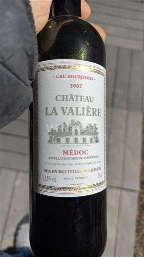 Bordeaux Médoc Cru Bourgeois Château La Valière 2007