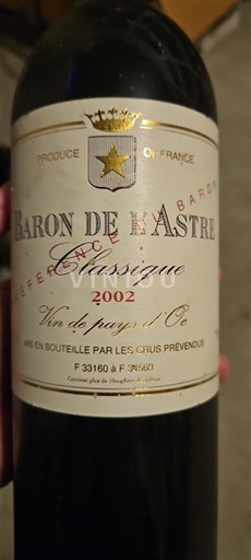 Sudoeste Não especificado Baron de l'Astre Classique 2002