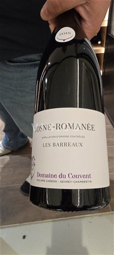 Borgogna Vosne-Romanée Domaine Couvent Les Barreaux 2018