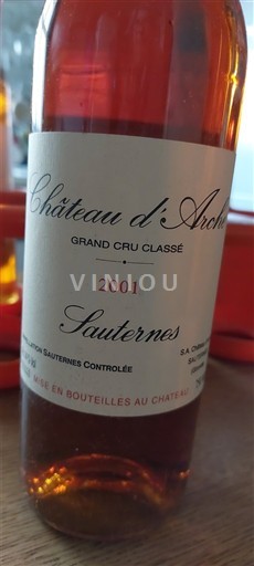 Bordeaux Sauternes Grand Cru Château Arche 2001