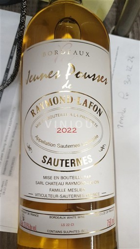 Wines Blanc moelleux Jeunes Pousses Raymond Lafon 2022 France Bordeaux Sauternes AOC