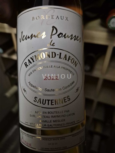 Bordeaux Sauternes Raymond Lafon Jeunes Pousses 2022
