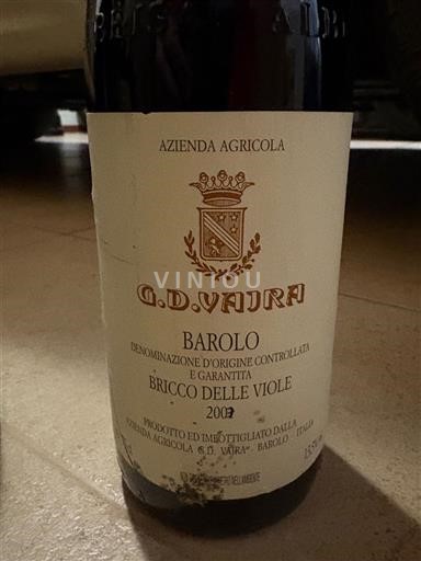 Piedmont Wines Barolo G.D. Vajra Bricco delle Viole 2003
