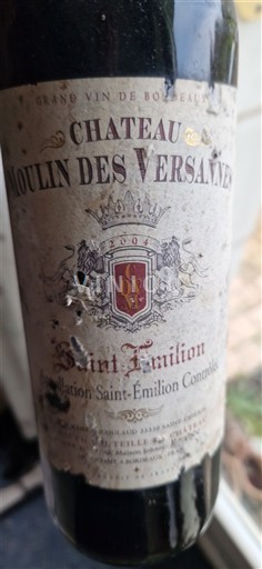 Viinit Rouge sec Château Moulin des Versannes 2004 Ranska Bordeaux Saint-Émilion AOC