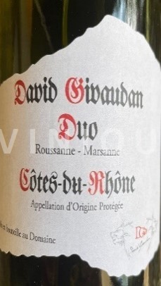 Rhônen laakso Côtes-du-rhône David Givaudan Duo 2022