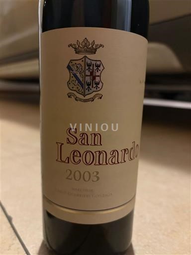 Trentin-Haut-Adige Vigneti delle Dolomiti San Leonardo Cabernet Sauvignon Carmenere Merlot 2003