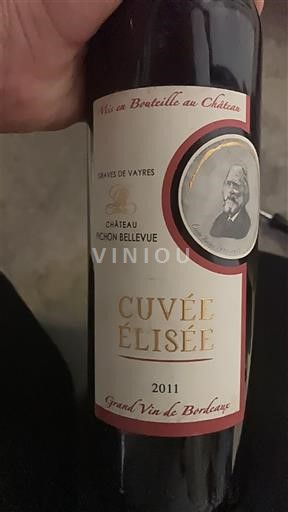 Bordeaux Graves-de-vayres Château Pichon Bellevue Élisée 2011